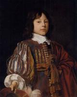 Jan Mytens - Portrait of a young gentleman in a burgundy doublet with slashed sleeves